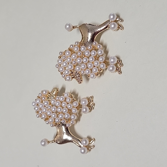 Jewelry - Pearly Poodle Gold S925 Embellished Earrings